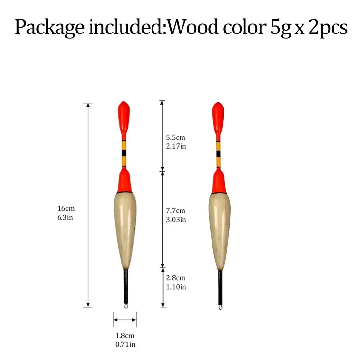 2pcs 5g wood 2 шт. скольжения поплавок 5 г 10 г 15 г пробкового дерева скольжения поплавок установки пресной воды морской рыбалки Поплавок - Цвет: 2pcs 5g wood