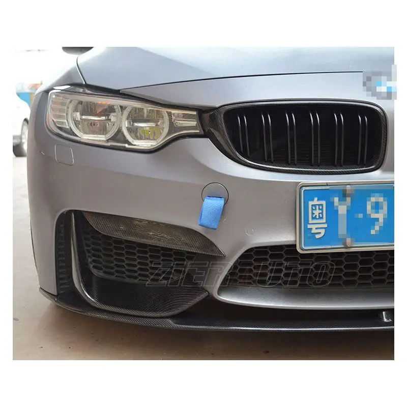 Углеродное волокно передний бампер верхние щитки/разветвители для BMW M3 M4