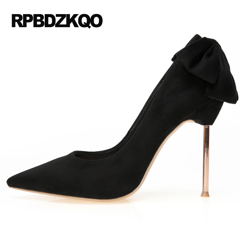 Большой размер тонкий высокие каблуки галстук бабочка ультра Runway Указательный