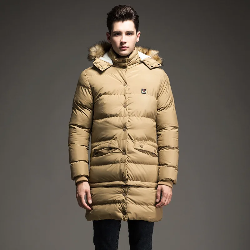 Хаки Новинка, зимний пуховик, мужское пальто, мужские пальто, Manteau Homme, Мужская парка, Abrigos Hombres Invierno, модные парки - Цвет: Хаки