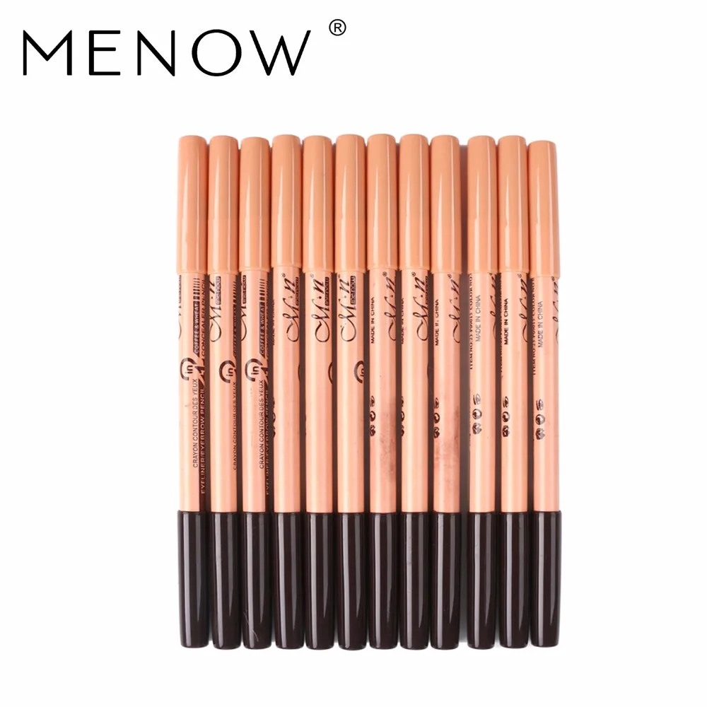 

Menow Brand 12 pieces Concealer + Eyebrow Pencil 2 in 1 Makeup Two-headed Pencils Professional Concealer Face Powder P09015