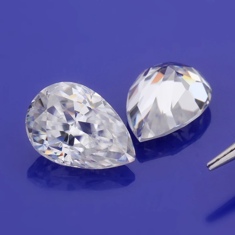 EF белый цвет груша из дробленого льда форма 10*8 мм муассаниты свободные камни