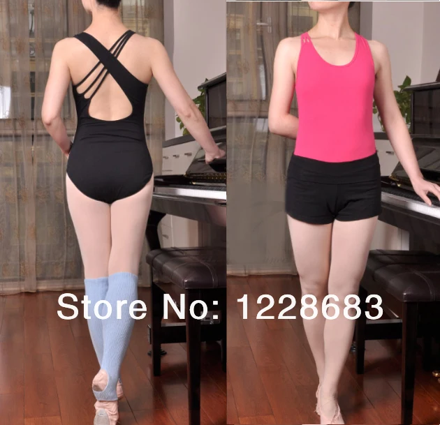 Новое черное ярко-розовое асимметричное неравное балетное трико для взрослых