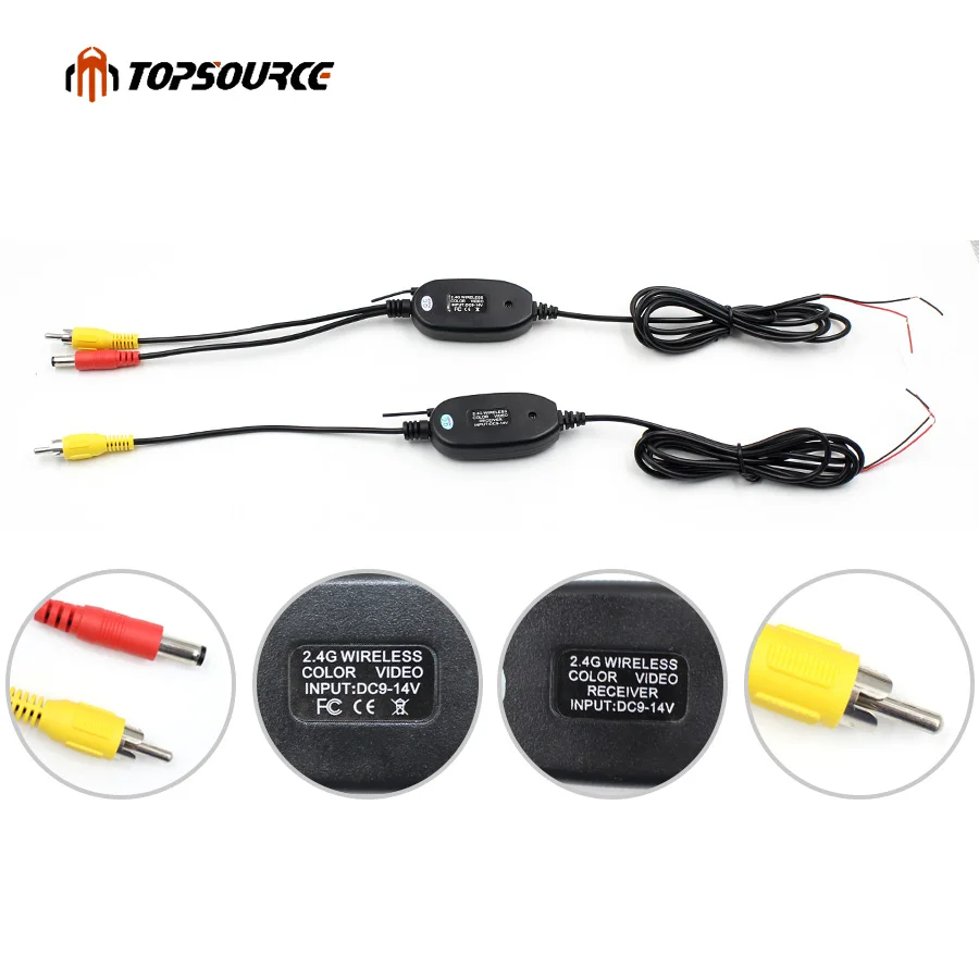 TOPSOURCE Беспроводной 2 4 ГГц RCA видео передатчик приемник комплект для автомобиля DVD