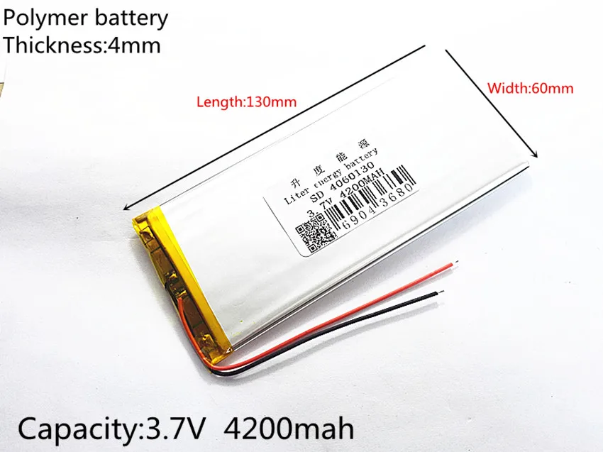 Бесплатная доставка 3 7 В литий-полимерный аккумулятор 4060130 планшетный 4200 мАч