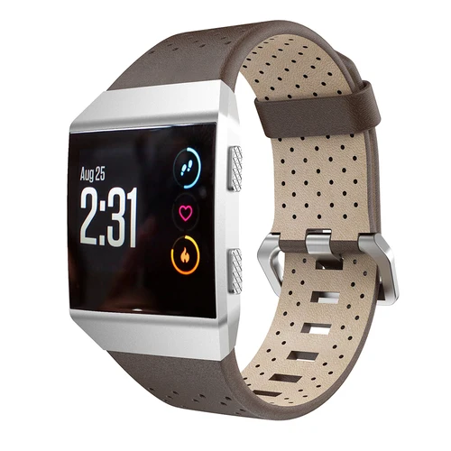 gray Сменный спортивный ремешок для Fitbit Ionic ремешок перфорированный кожаный аксессуар Браслет ремешок умные наручные часы ремешки - Цвет: gray