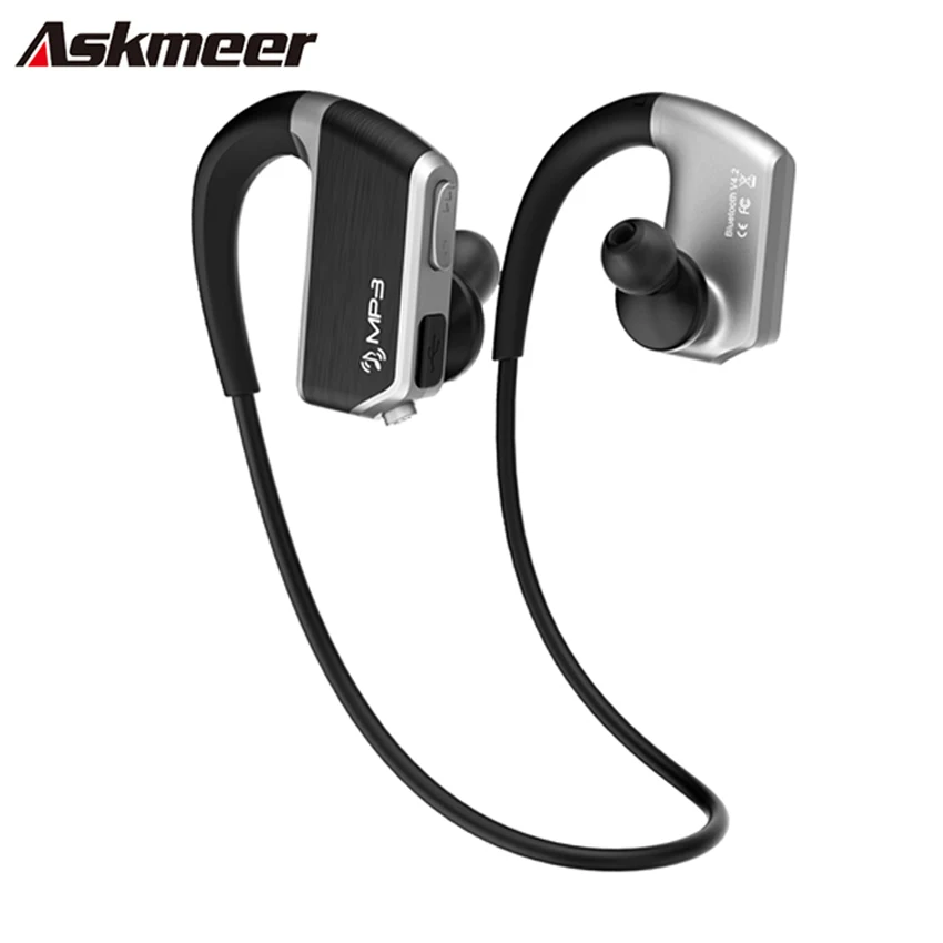 Askmeer J2 анти пот Bluetooth гарнитура + 8 ГБ Mp3 плеер Беспроводной Спорт Бег Наушники