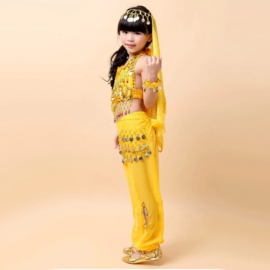 Детский костюм для танца живота 2 шт. (топ + штаны) девочек живота|kids belly dance costumes|belly