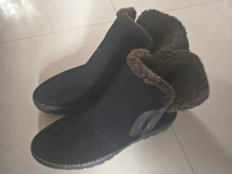Британский стиль короткие меховой подкладке Snowboot замша обувь ботильоны искусственный мех черный высокий верх молния батильоны зимние сапоги мужские теплые плоские мужская удобные мода удобная высокие сверху