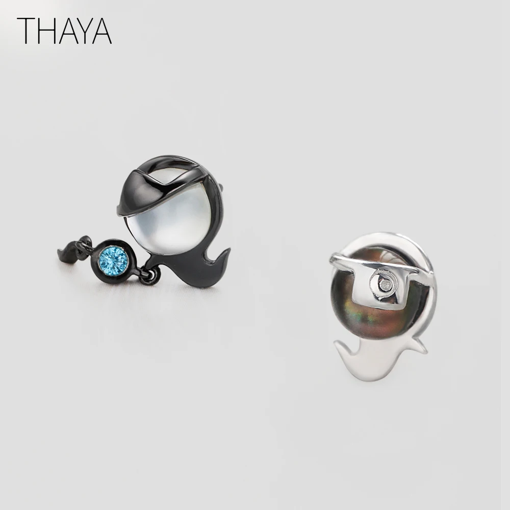 Thaya Ghost серьги-гвоздики с белым кристаллом драгоценный камень опал секретный цвет