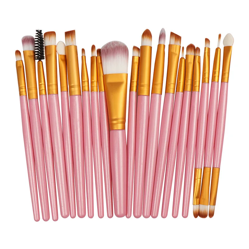 20Pcs-FJ 20 шт/5 шт набор кистей для макияжа, тени для век, пудра, подводка для глаз, ресницы, губы, Кисть для макияжа, косметический набор инструментов для красоты - Handle Color: 20Pcs-FJ