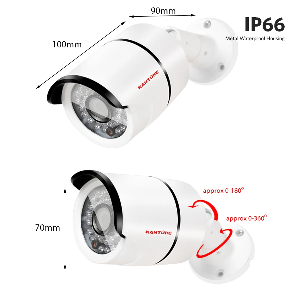 Kanture h.265 4CH 5MP POE система NVR 4 шт. безопасности наружного Водонепроницаемый 720 P 1.0MP IP