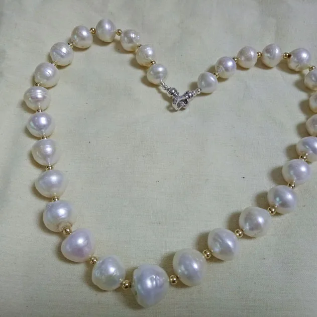 Жемчужное ожерелье Эдисона с натуральным большим зерном 13 17 мм Длина жемчуга в