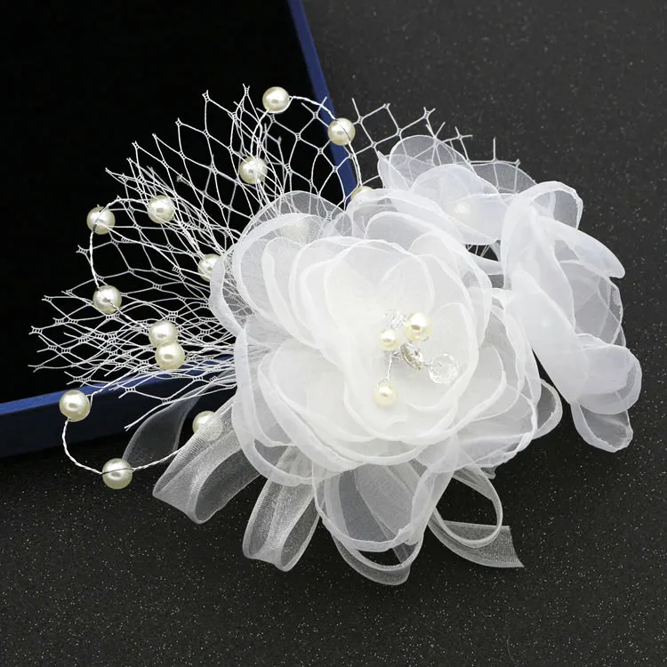

Alexzendra Bridal Hair White Flower Pearl Headwear For Women Headpieces Bride Accessories Headwear