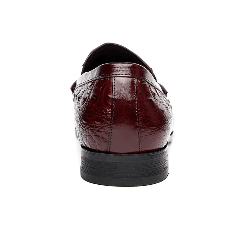 Туфли мужские классические из 2019 натуральной крокодиловой кожи без застежки на