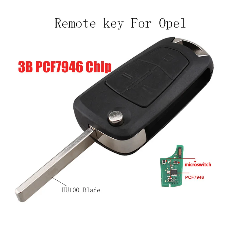 3 кнопки 434 МГц дистанционный ключ для Vauxhall Opel Vectra C 2002 2003 2004 2005 2006 2007 2008 PCF7946Chip HU100 лезвие складной Автомобильный ключ