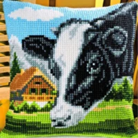 TH animals 002 DIY Набор для рукоделия Подушка с вышивкой из акриловой пряжи Гобелен Холст Подушка спереди вышивка крестом наволочка - Цвет: Светло-желтый