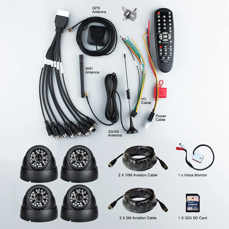 GISION автомобильный AHD Мобильный DVR с 3G GPS WIFI Функция 4CH SD карта MDVT наборы для