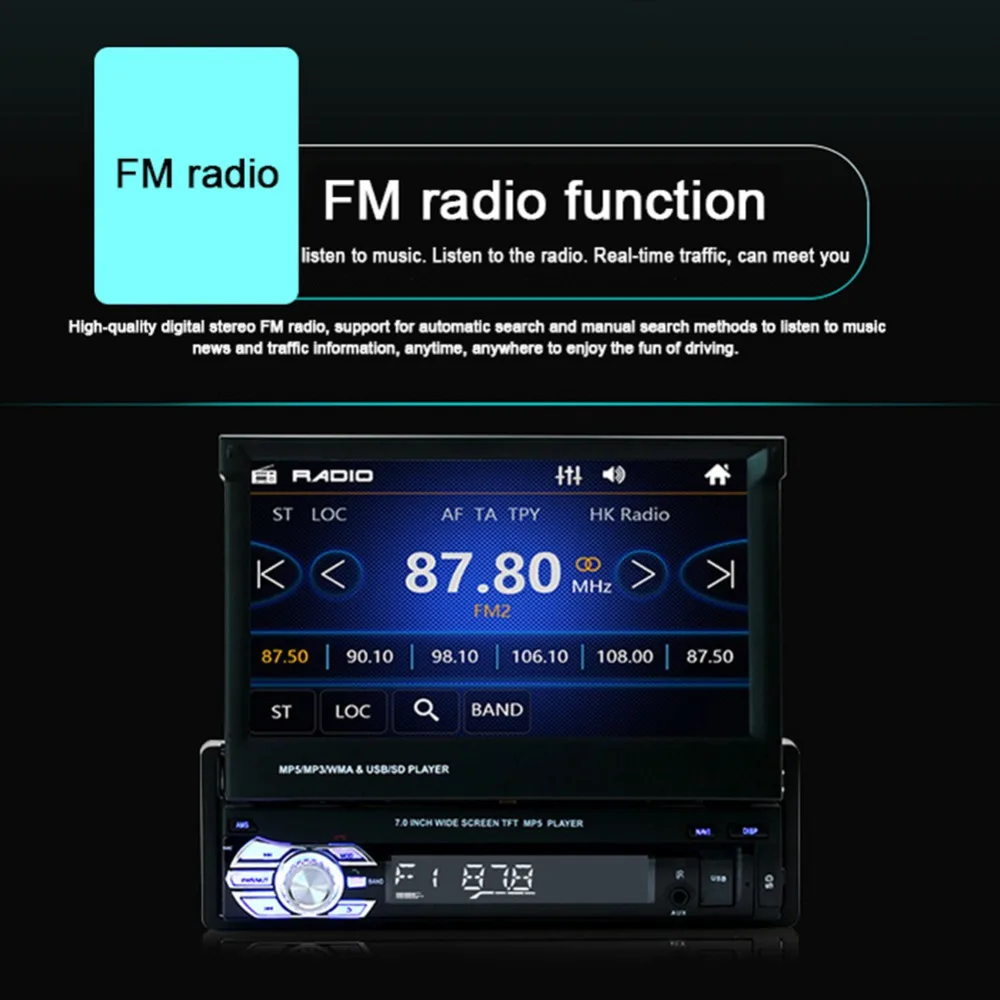 9601 7 ''HD Bluetooth Сенсорный экран автоаудио стерео радио Авто Аудио фильмы высокой