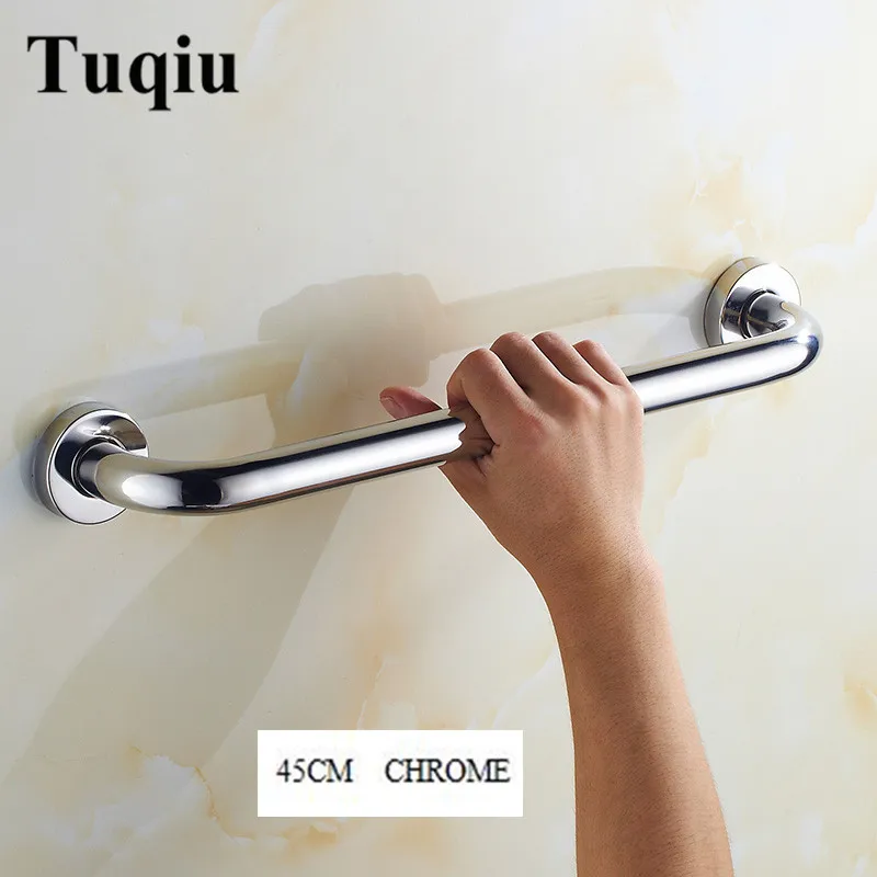 45CM chrome 4 цвета поручень для ванной латунная ручка для ванной подлокотник для ванной поручень золотой ручной бар безопасный бар - Цвет: 45CM chrome