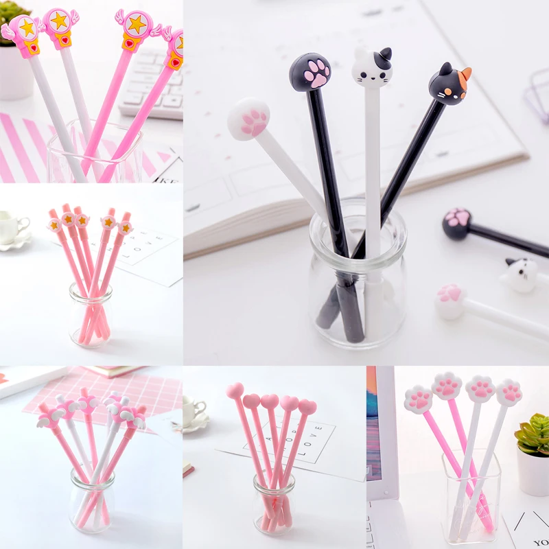 Милый Кот Лапа сердце чернила для гелевой ручки Kawaii школьный офис материал