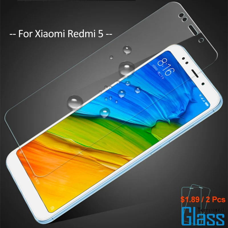 2 шт для стекла Xiaomi Redmi 5 Защита экрана закаленное стекло стеклянная Защитная