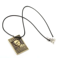 12pcslot one piece wanted poster necklace roronoa zoro warrant pendant necklace friendship men women anime jewelry accessories