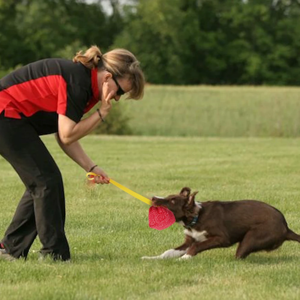 Interactive Dog Ball Toy Large Dogs Bite Training Tugs Pillow Nylon Rope Handle Pet Chewing Ball Toys For K9 Agility Equipment