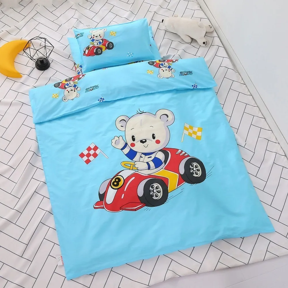 Bear 120x60 Комплект постельного белья из 3 предметов для детей, Детский пододеяльник из чистого хлопка, набор постельных принадлежностей для детской кроватки, детского сада, одеяло с наволочкой - Цвет: Bear 120x60