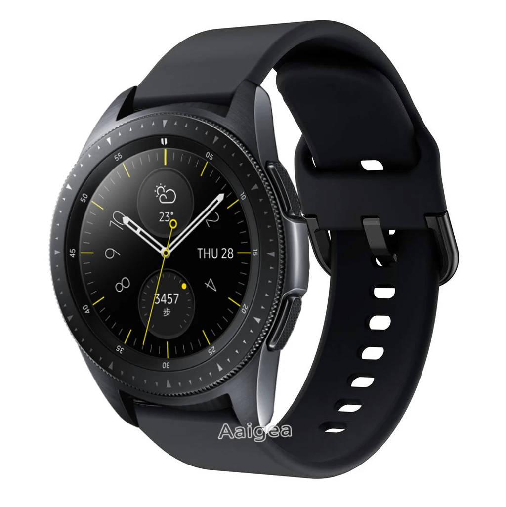 Черный Цветной мягкий силиконовый ремешок для часов для samsung Galaxy Watch 42 мм сменный спортивный браслет 20 мм ремешок на запястье унисекс - Цвет ремешка: Черный