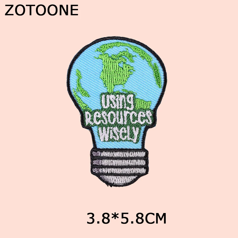 ZOTOONE заземления железа на патч для одежды забота об окружающей среде вышитые