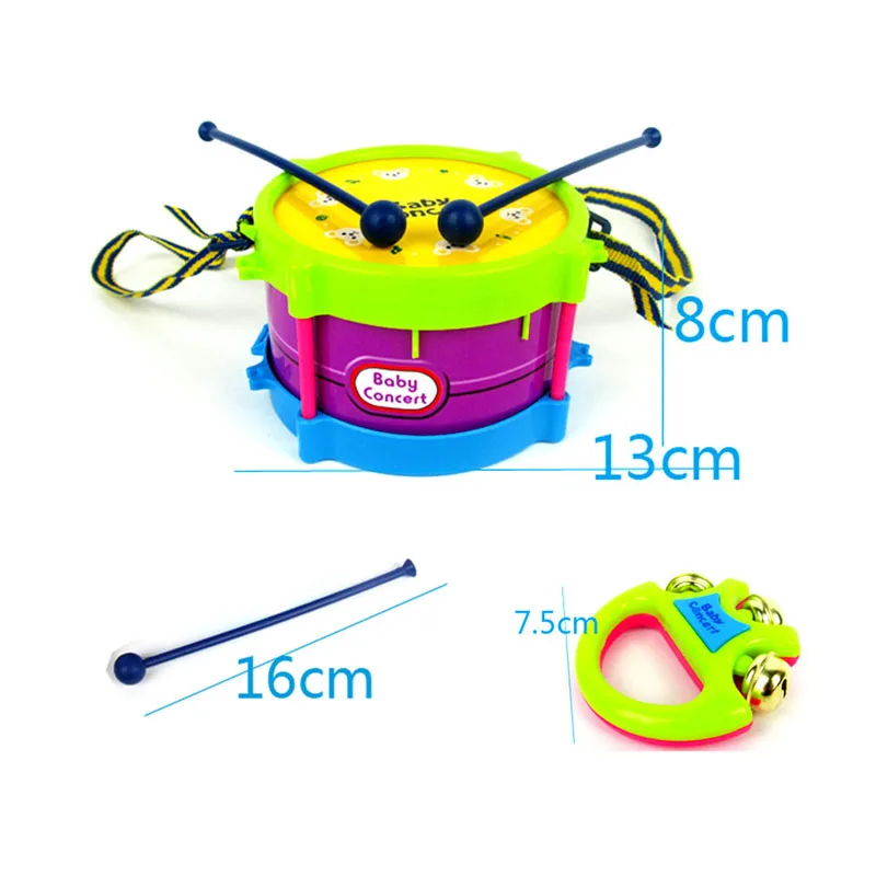 5 Pcs/Set Mini Alat Musik Band Roll Drum Horn Musik Mainan Set Bayi Memahami Bel Tangan Drum Menyenangkan Awal Pendidikan mainan Musik