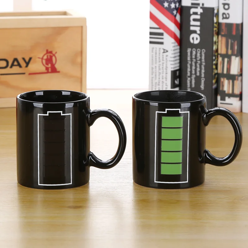 

2021 Hot Sale Battery Color Changing Mug Ceramic Temperature Changing Cup Magical Coffee Milk Tea Mug Novelty Gifts