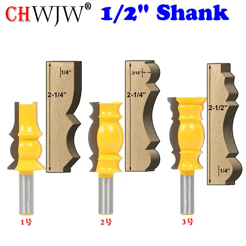 3 шт. Набор фрез для деревообработки хвостовик 1/2 дюйма|router bit set|tenon cutterwoodworking cutter |