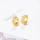 Классические серьги-кольца в виде листиков для женщин, корейские украшения, новинка 2020, kolczyki