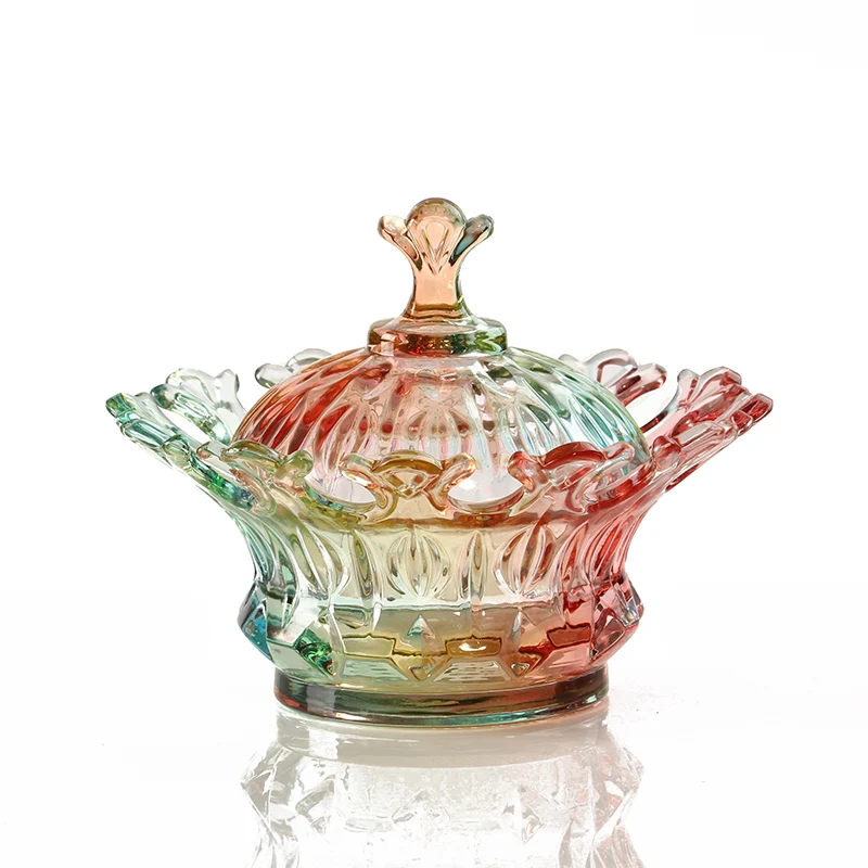 Баночка для сахарных конфет Zakka цветная стеклянная в европейском стиле хранения