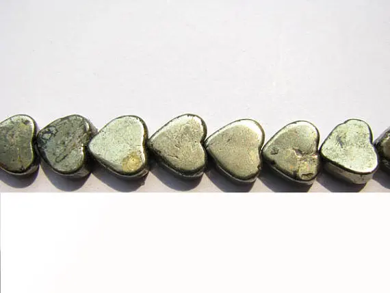 

2strands 6 8 10 12mm genuine Raw pyrite crystal heart peach love iron gold pyrite beads