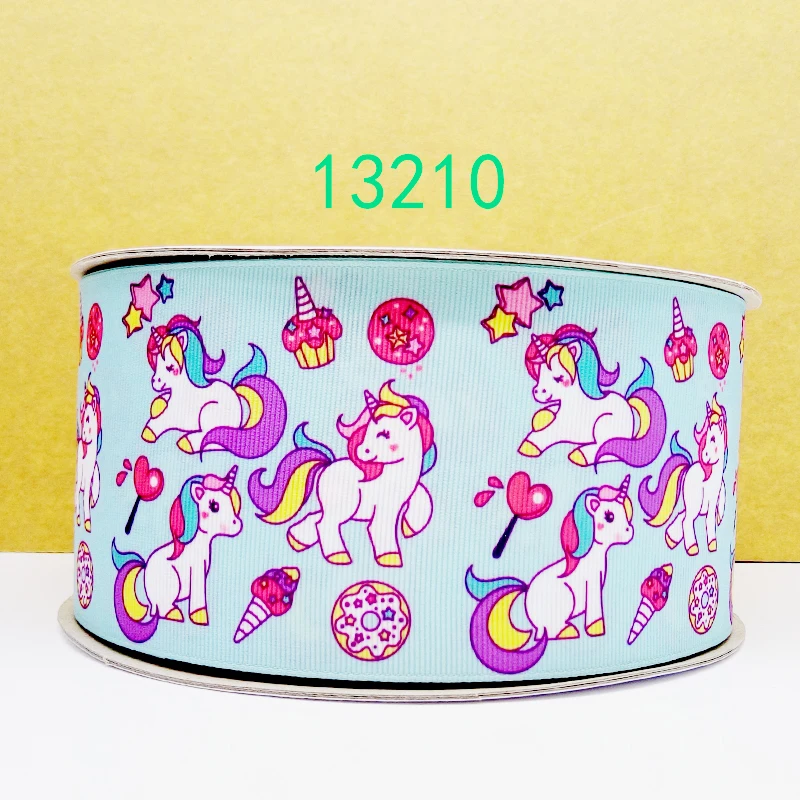 Бесплатная доставка 50 ярдов корсажная лента с принтом единорога 13693|printed grosgrain