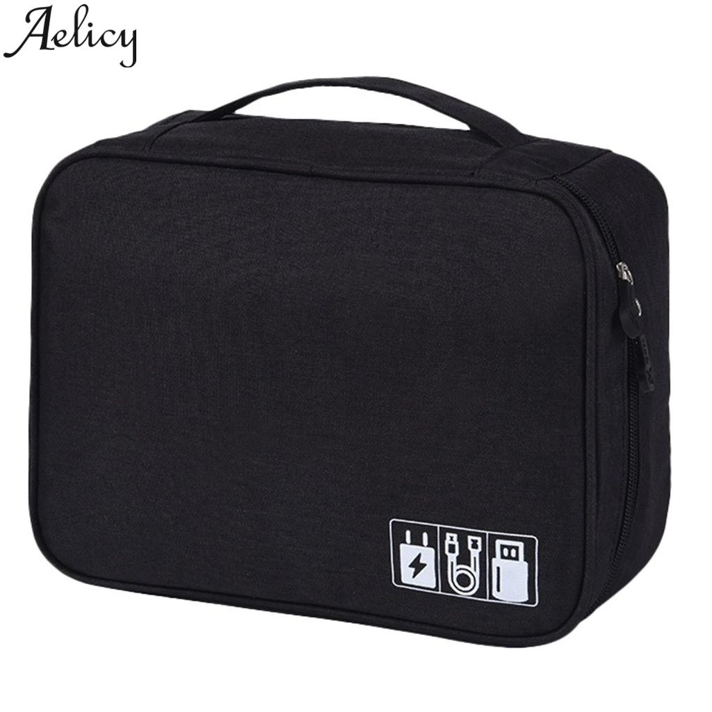 BK Aelicy модная многофункциональная цифровая посылка, Электронная сумка, женская сумка для телефона, большая дорожная сумка для хранения, сумка-Органайзер - Цвет: BK