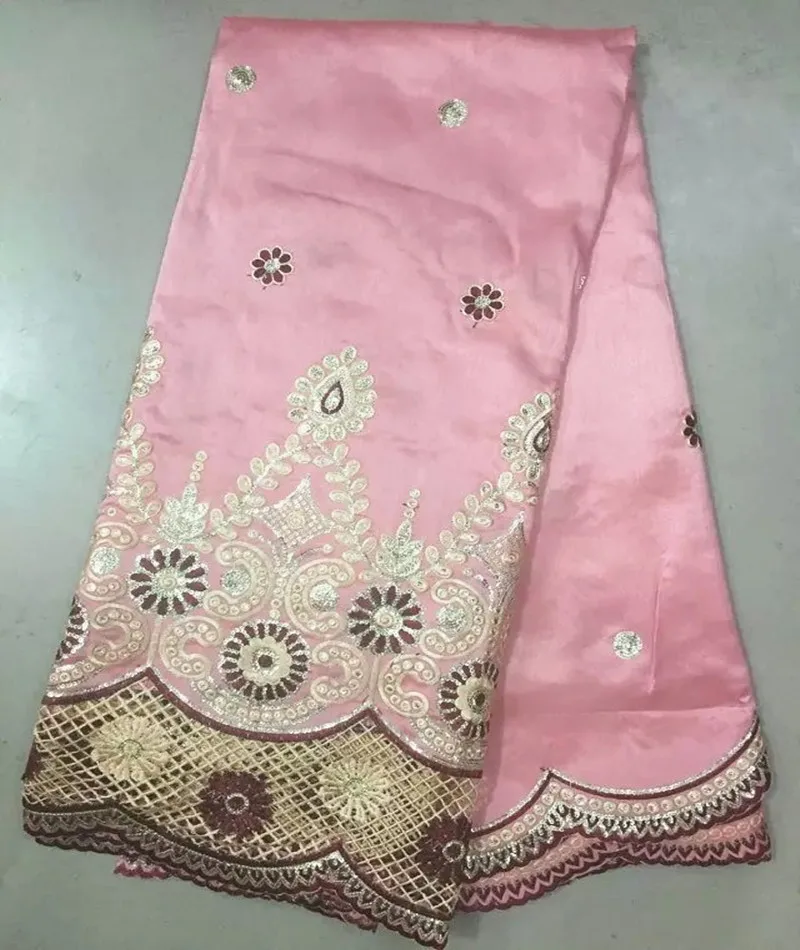 Модный желтый с хлопок вышитые Африки атласные шелка джордж кружевная ткань