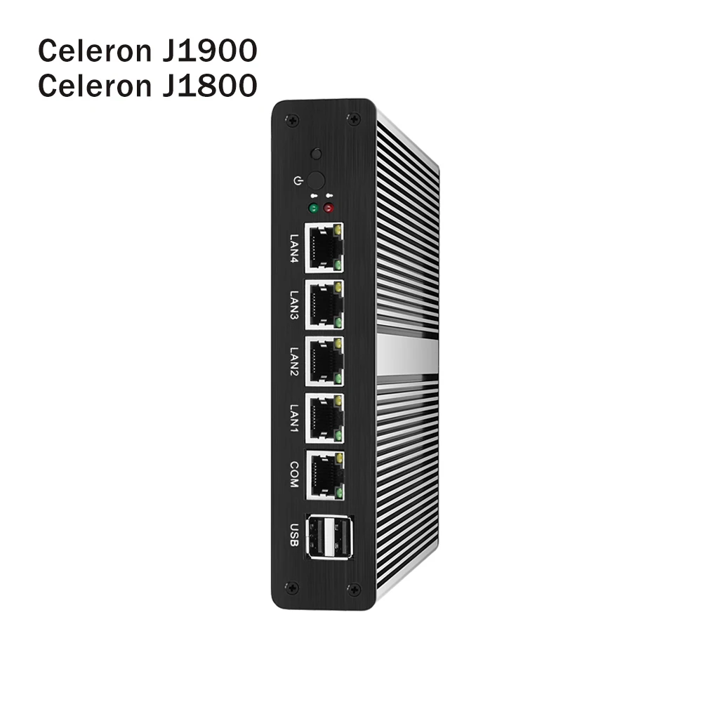 Безвентиляторный мини-ПК Intel Celeron J1900 J1800 4x Gigabit Ethernet LAN pfsense Мини Компьютерный маршрутизатор брандмауэр Промышленные ПК