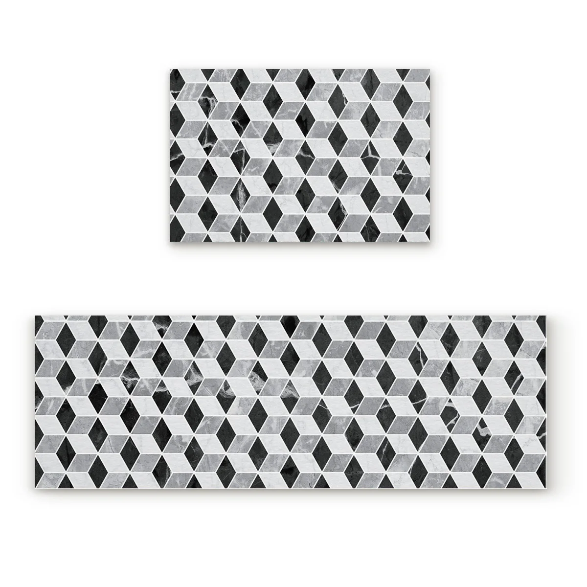 Черный и серый геометрический мрамор Pattern1Doormats для входного пути аксессуары