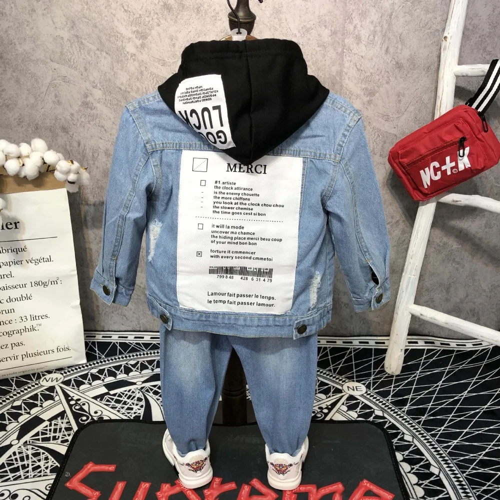 3PCS Baby Boys Suits Girls Clothes Sets For Kids Coat+Hooded T-shirt+ Jeans Pant 3pcs Sport Suit Children Clothing | Детская одежда и