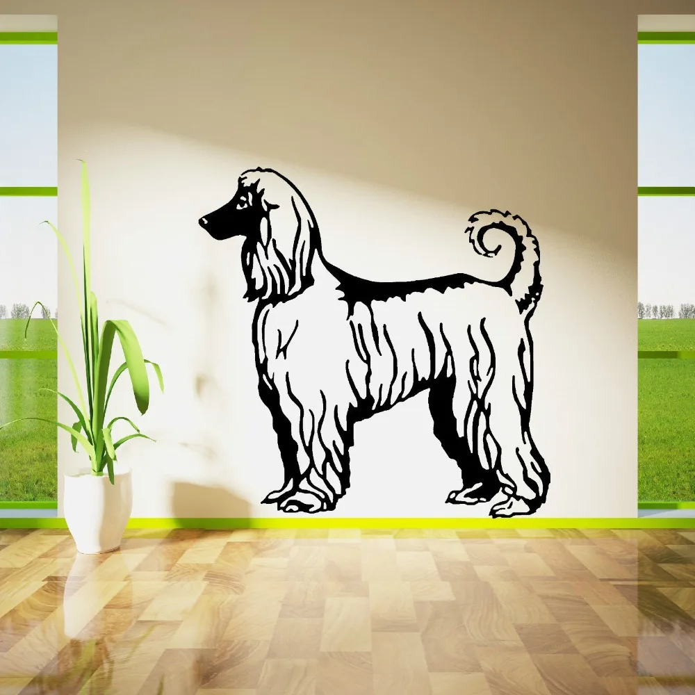 Afghan hound dog series free shipping vinyl wall stickers mural art of home decor living room decals animal F-159 | Дом и сад