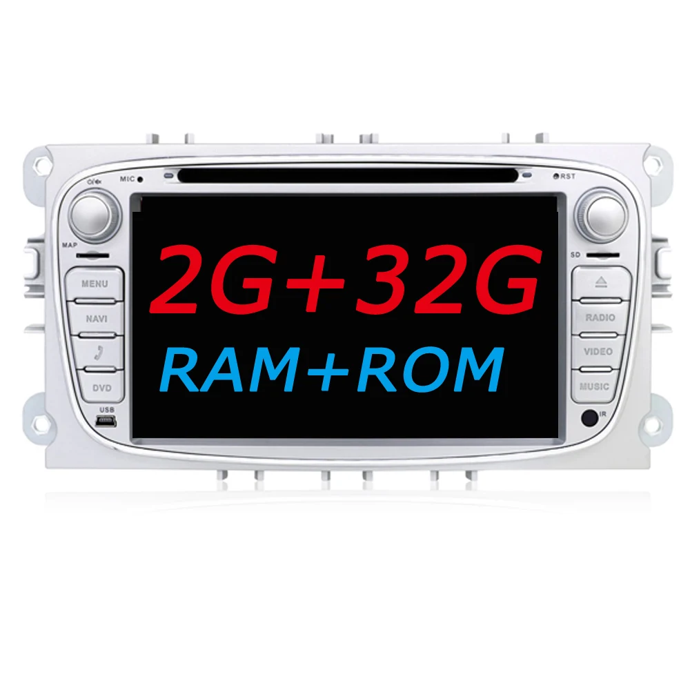 Silver 2G 32G Bosion 2 din android 8,1 octa 8 ядер автомобильный dvd-плеер gps для Ford focus Mondeo S-max smax Kuga c-max радио головное устройство canbus wifi - Цвет: Silver 2G 32G