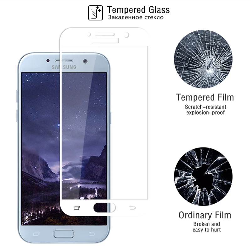 BUYFUN 9H Protective Glass For Samsung Galaxy A3 2017 Phone Case Tempered Screen Protector A 3 3A 2016 Film On | Мобильные телефоны