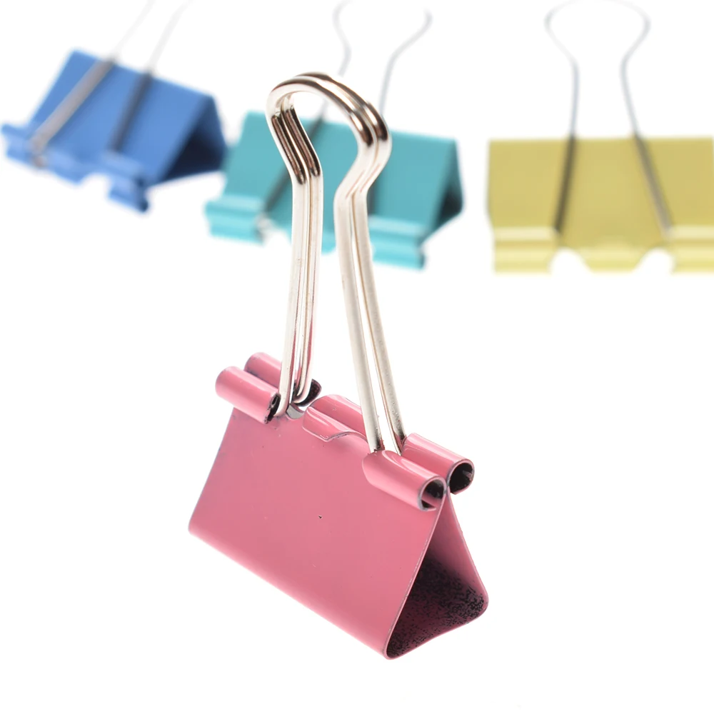 10 шт. офисный Цвет Фул металла связующего скрепки для бумаги зажим с фокусным