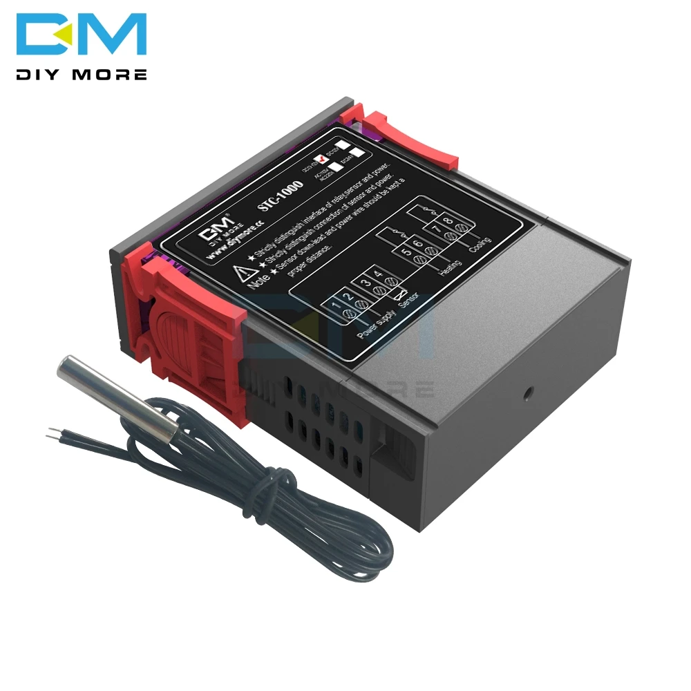 Цифровой светодиодный регулятор температуры STC-1000 DC 12-72 в терморегулятор