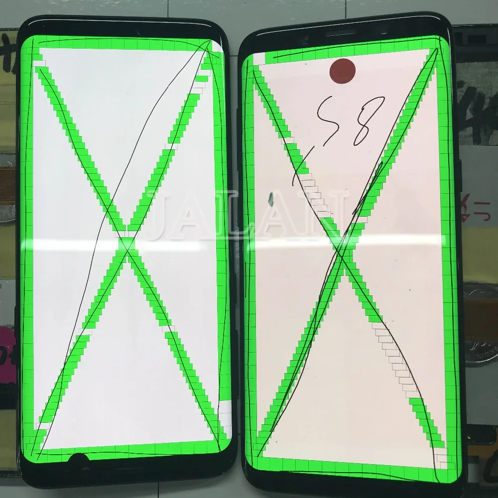 

The spot LCD screen with frame for SM S8 G950 lcd touch work well with black dot mobile phone glass repair intall