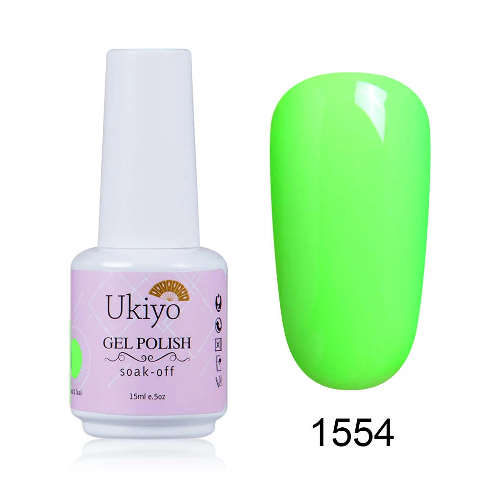 Ukiyo 15 мл гель лак Vernis полуперманентный УФ-гель для ногтей эмаль гель для ногтей геллак замачиваемый блеск лак для ногтей - Цвет: 1554